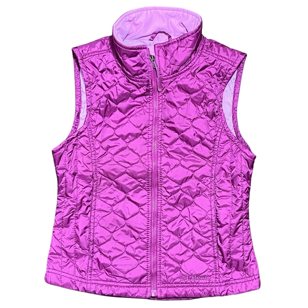 L. L. Bean Girls Thinsulate Quilted Full Zip Vest Pink Size Small 8